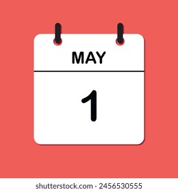 May 1. Daily Calendar icon for design. Simple design for business brochure, flyer, print media, advertisement. Easily editable.