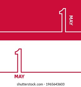May 1. Set of vector template banners for calendar, event date.