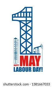 May 1, Worker's Day, happy labour day greeting card. Vector elements for postcard, web banners, flyer, poster design.