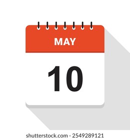 Icono de fecha del calendario del 10 de mayo