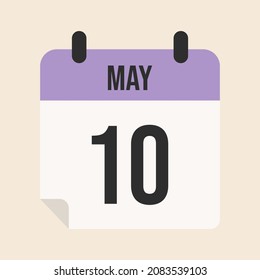 May 10 calendar with date and month for work, meeting