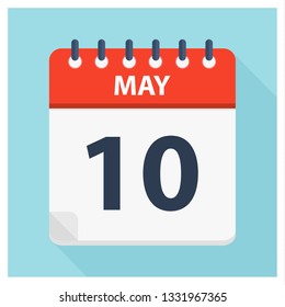 May 10 - Calendar Icon - Calendar design template - Business vector illustration.