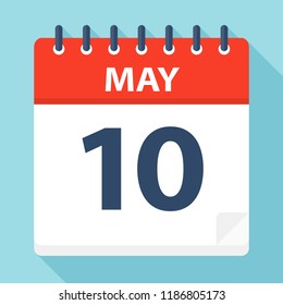 May 10 - Calendar Icon - Vector Illustration