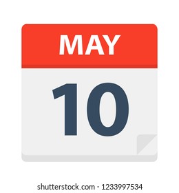 May 10 - Calendar Icon - Vector Illustration