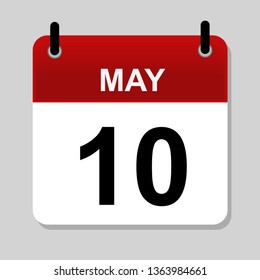 May 10 ,  calendar icon vector illustration