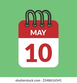 May 10 Calendar icon vector illustration.