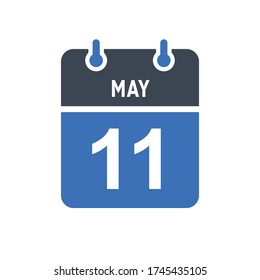 11. Mai Kalenderdatum Symbol, Symbol für Ereignisdaten, Kalenderdatum, Symbol-Design-Vektor Grafik