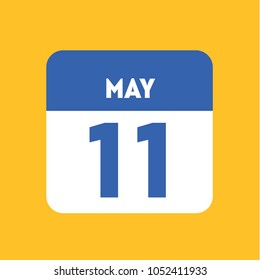 May 11 calendar date reminder icon. Holiday, wedding, birthday element. Important event. Specific number of the month. Special day