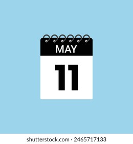 May 11  calendar reminder. 11th May Date Month calendar icon design template.