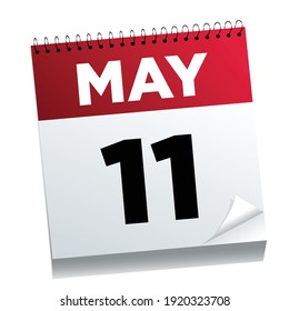 May 11th on a calendar page - illustrated. 