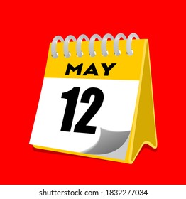May 12 calendar date vector.