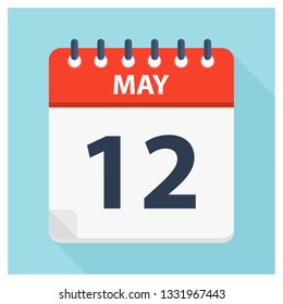 May 12 - Calendar Icon - Calendar design template - Business vector illustration.