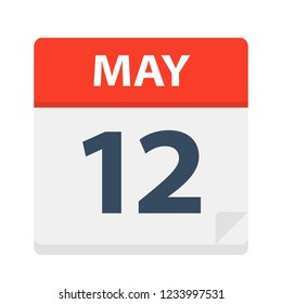 May 12 - Calendar Icon - Vector Illustration
