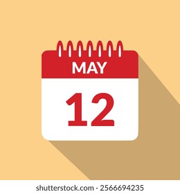 May 12 Calendar icon vector illustration.