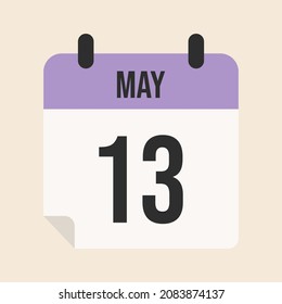 May 13 Calendar Date Month Work Stock Vector (Royalty Free) 2083874137