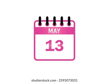 May 13 Calendar Icon – Important Date, Event Planner, Reminder