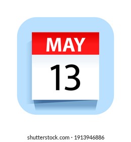 May 13. Calendar Icon. Vector Illustration.