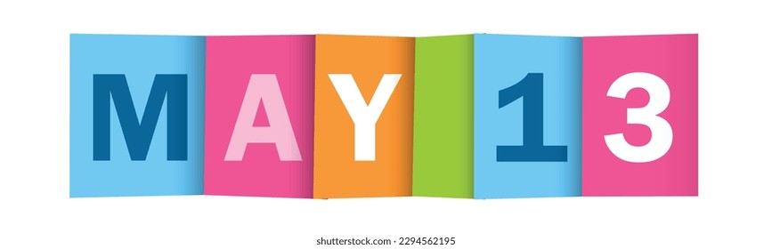 MAY 13 colorful vector typography banner