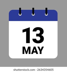 May 13 - Daily Calendar Icon - White Background