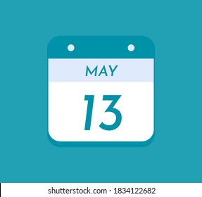 May 13 Single Day Calendar, 13 May