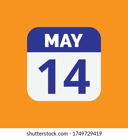 Mayo 14 Fecha Calendario Vector de material de iconos