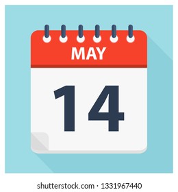 May 14 - Calendar Icon - Calendar design template - Business vector illustration.