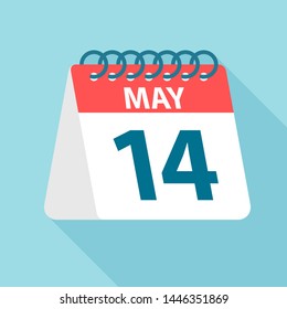 May 14 - Calendar Icon - Vector Illustration