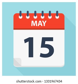 May 15 - Calendar Icon - Calendar design template - Business vector illustration.