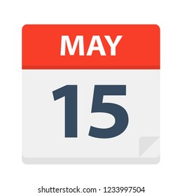 May 15 - Calendar Icon - Vector Illustration