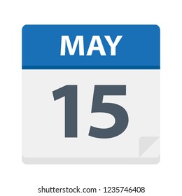 May 15 - Calendar Icon - Vector Illustration