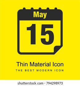 May 15 calendar page interface symbol bright yellow material minimal icon or logo design