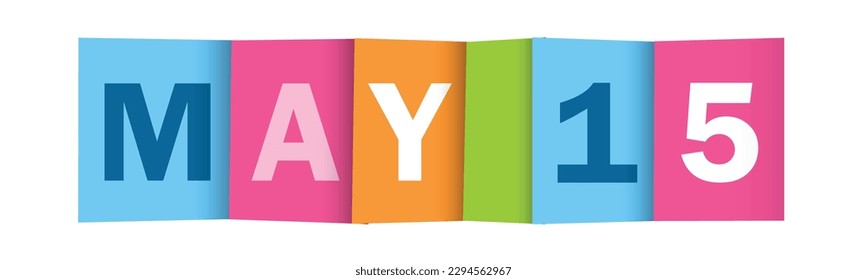 MAY 15 colorful vector typography banner