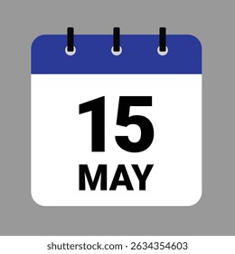 May 15 - Daily Calendar Icon - White Background