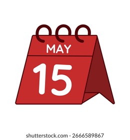 may 15 desk calendar vector on white background
Vector red calendar flat icon