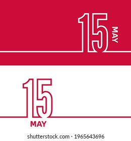 May 15. Set of vector template banners for calendar, event date.