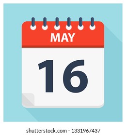 May 16 - Calendar Icon - Calendar design template - Business vector illustration.