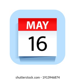 May 16. Calendar Icon. Vector Illustration.