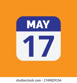17. Mai Kalenderdatum Symbol Stock-Vektorgrafik