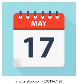 May 17 - Calendar Icon - Calendar design template - Business vector illustration.