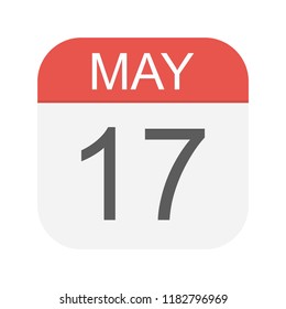 May 17 - Calendar Icon - Vector Illustration