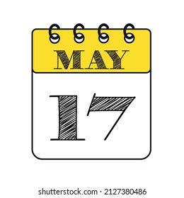 May 17 calendar icon. Vector illustration in flat style.