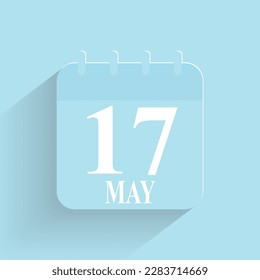 May 17 Daily Calendar Icon Date And Time Day Month Holiday Flat Designed Vector Illustration