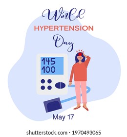 May 17 every year World Hypertension Day. Vector illustration