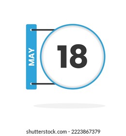 May 18 calendar icon. Date,  Month calendar icon vector illustration