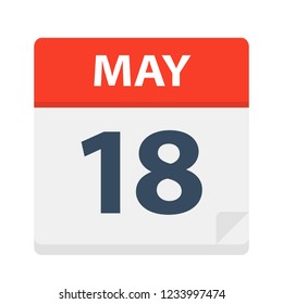 May 18 - Calendar Icon - Vector Illustration
