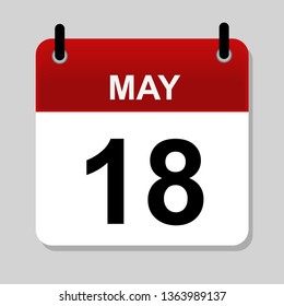 May 18 ,  calendar icon vector illustration
