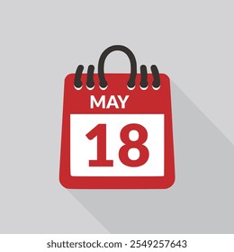 May 18 Calendar icon vector illustration.