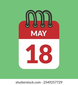 May 18 Calendar icon vector illustration.