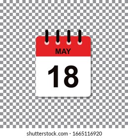 May 18th calendar day of month, vector illustration