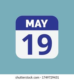 May 19 Calendar Date Icon Stock Vector
